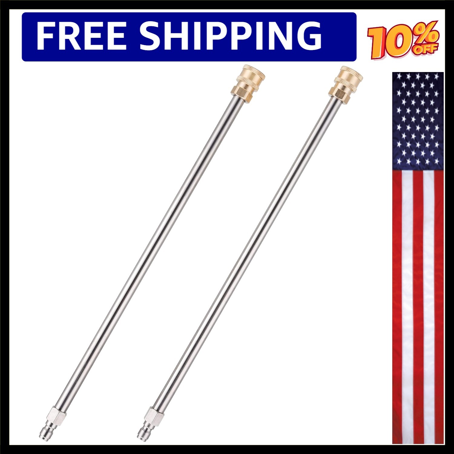 Stainless Steel 17-Inch Power Washer Wand Set – Corrosion-Resistant, 2 Pieces