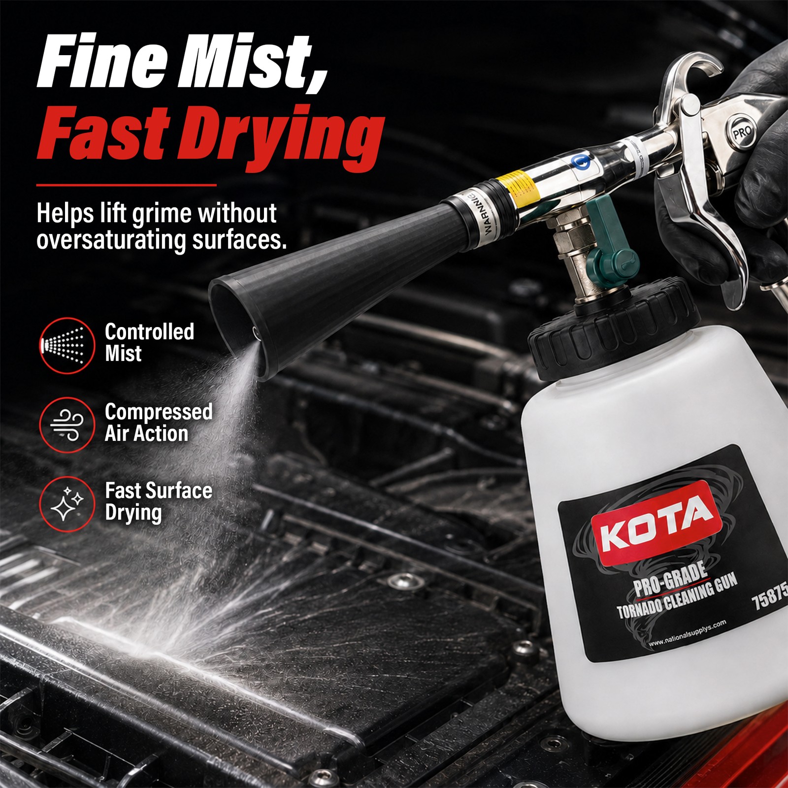 LAUCO High Pressure Air Gun Kit for Detailing, Auto Detailing.