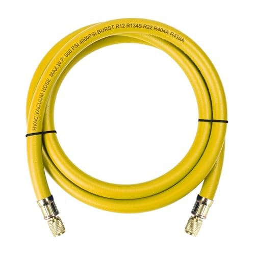 2026 Upgraded 3/8″Diameter Hose,6FT,1/4″ FL‑1/4″ FL Vacuum Yellow 1/4″ to 1/4″