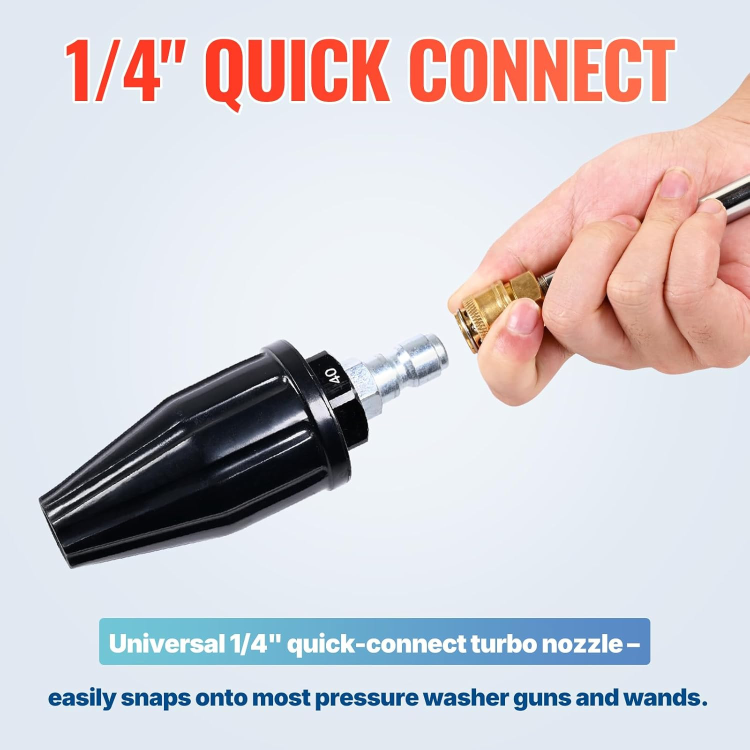 Pressure Washer Tips Turbo Nozzle, 360° Rotating Spray Turbo 3000 PSI