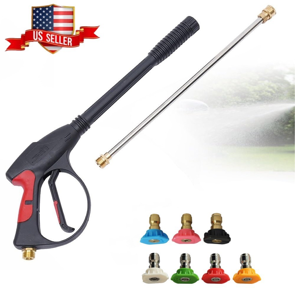 4000PSI High Pressure Power Washer Spray Gun Lance w/7pcs Spray Nozzles Tips Kit