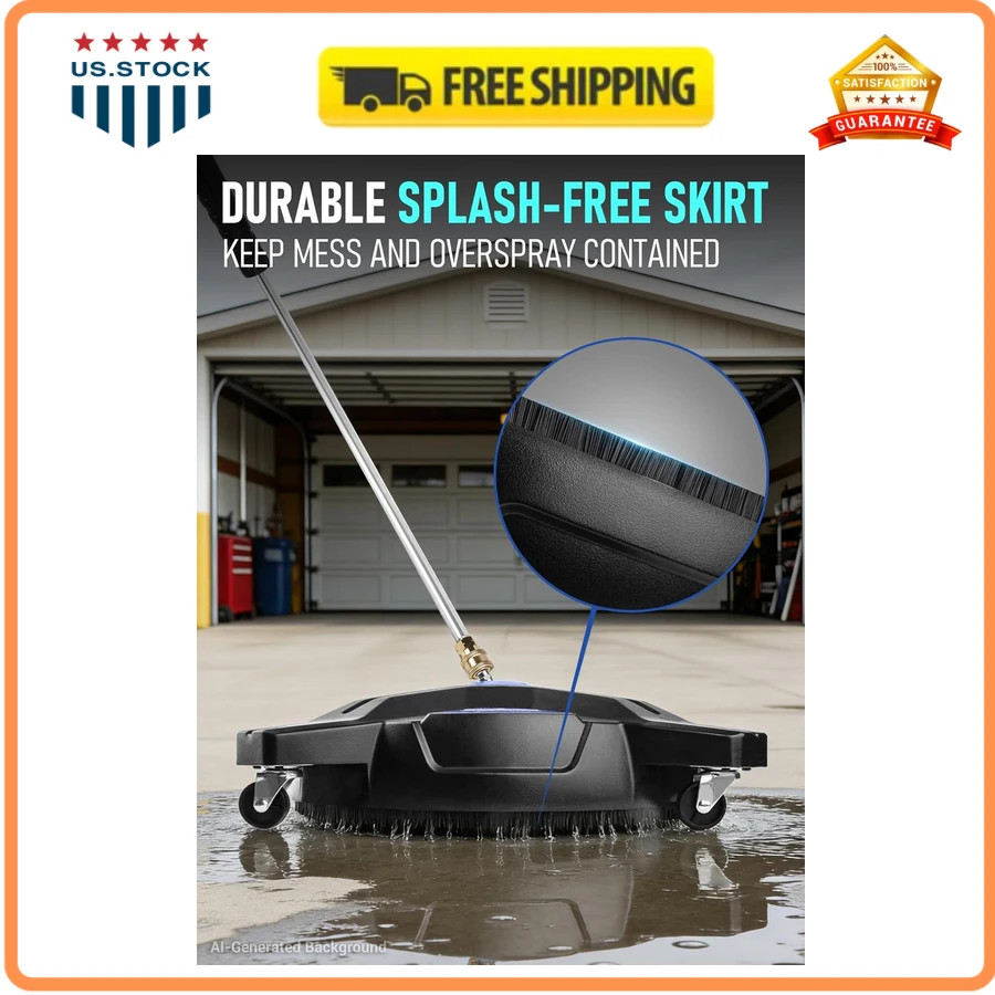 MEKOH 16.5 Inch Pressure Washer Surface Cleaner 3600PSI with 4 Wheels 1/4 Quick