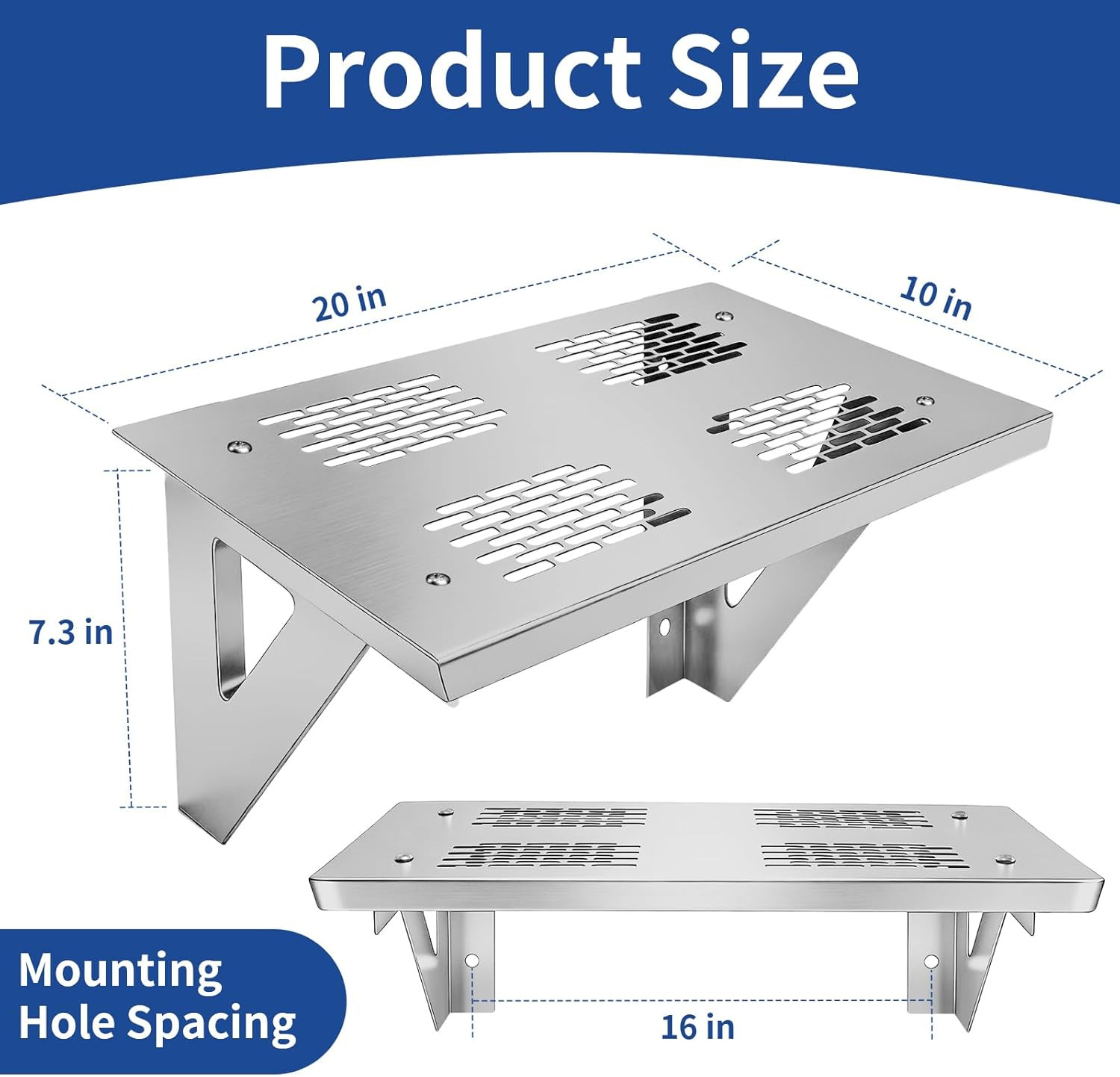 Stainless Steel Pressure Washer Shelf – 20″ X 10″, Heavy Duty Electric Pressure