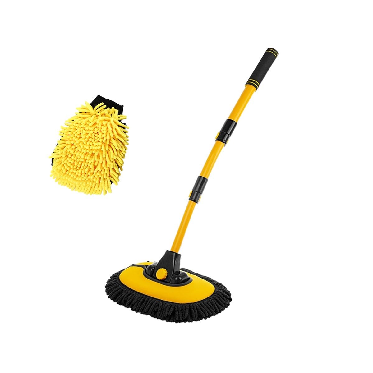 Sylvil Car Wash Brush Kit, 40″ Auto 1 Count (Pack of 1), Black+yellow