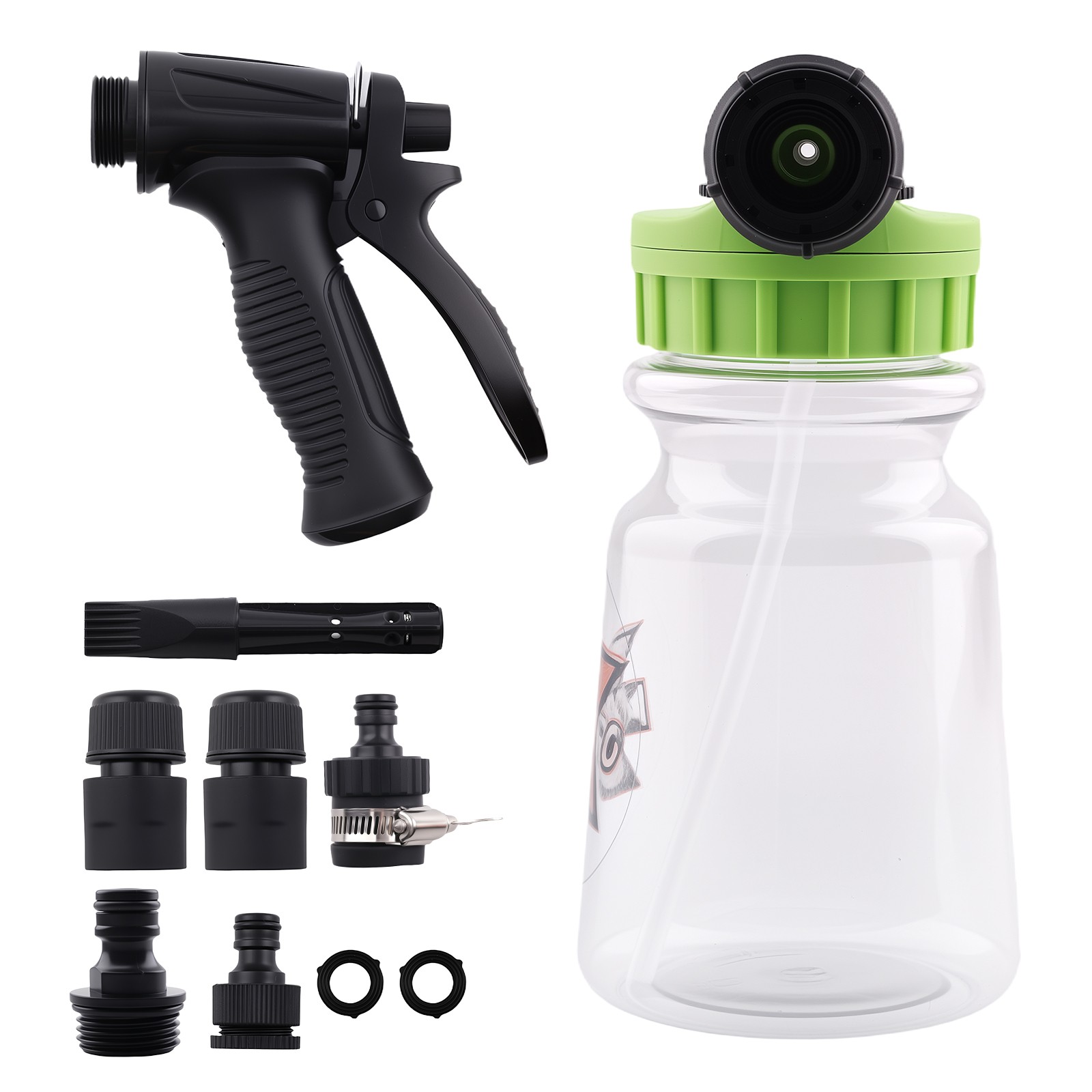 1L Car Wash Foam Cannon Adjustable Nozzle for Most Garden Hoses 3/4 Thread