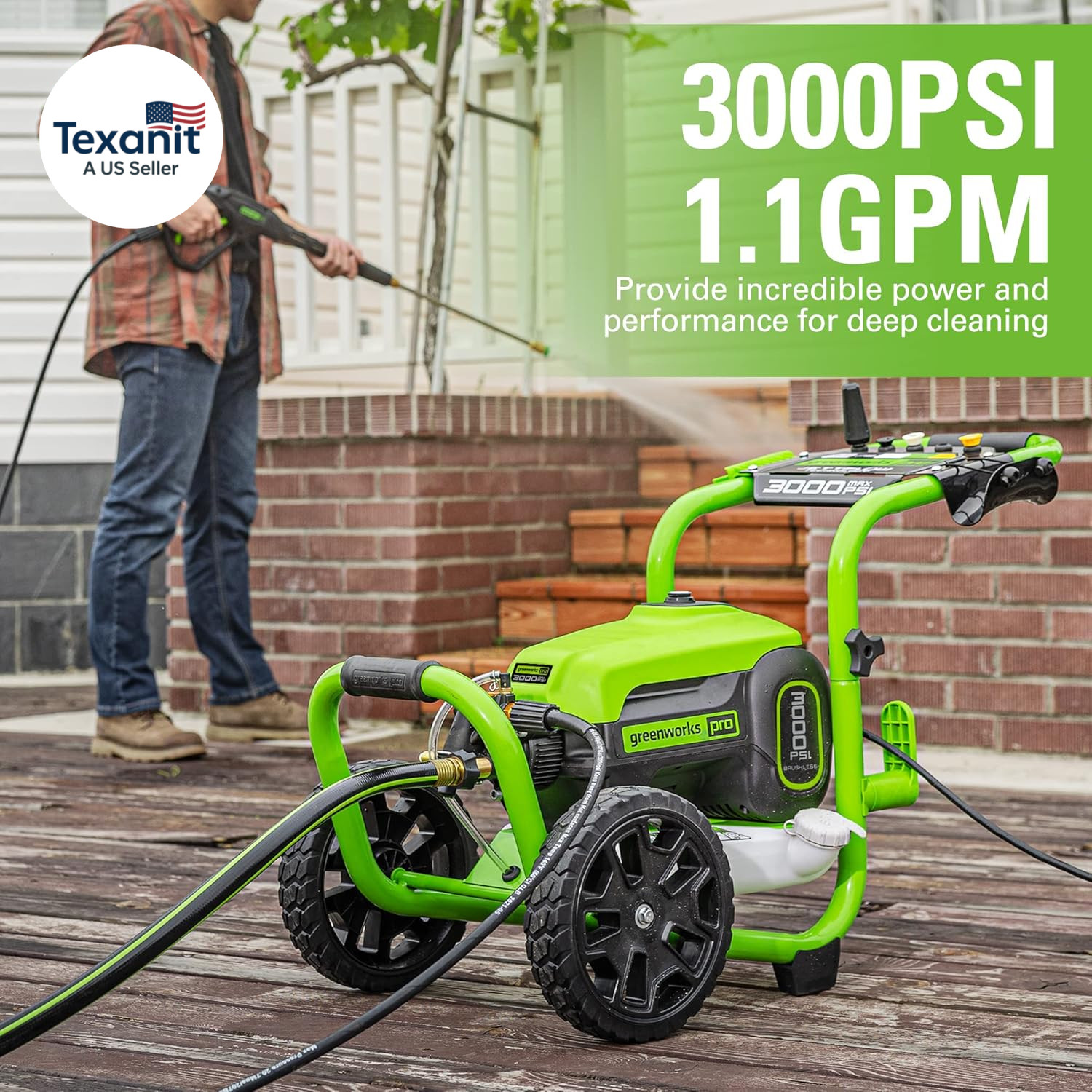 Pro Brushless 3000 PSI (CSA Certified) 2.0 Max / 1.1 Electric Pressure Washer (R
