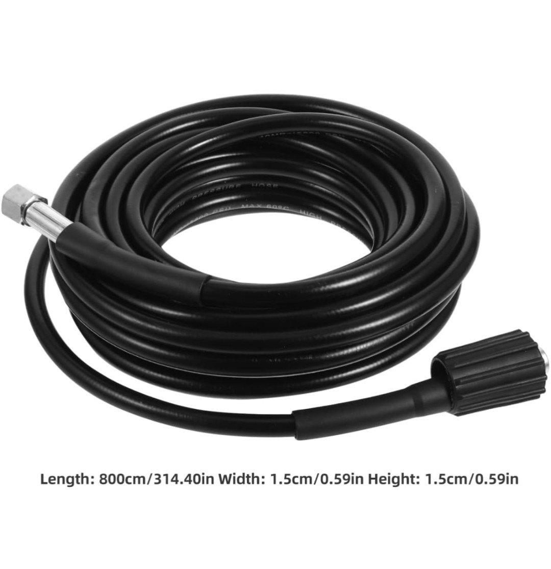 Pressure Washer Hose, 26 FT 2320 PSI Power Washer Hose, Cold Water Black…