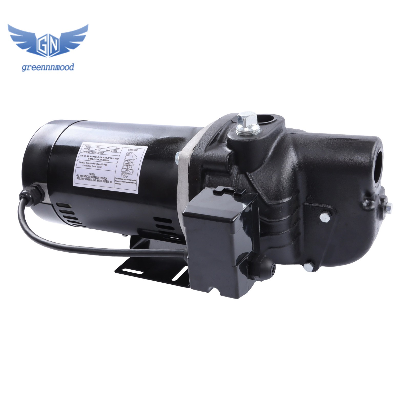 Heavy Duty SWS75-3/4 HP Cast Iron Shallow Jet Well Pump – Up to 510GPH 115/230V