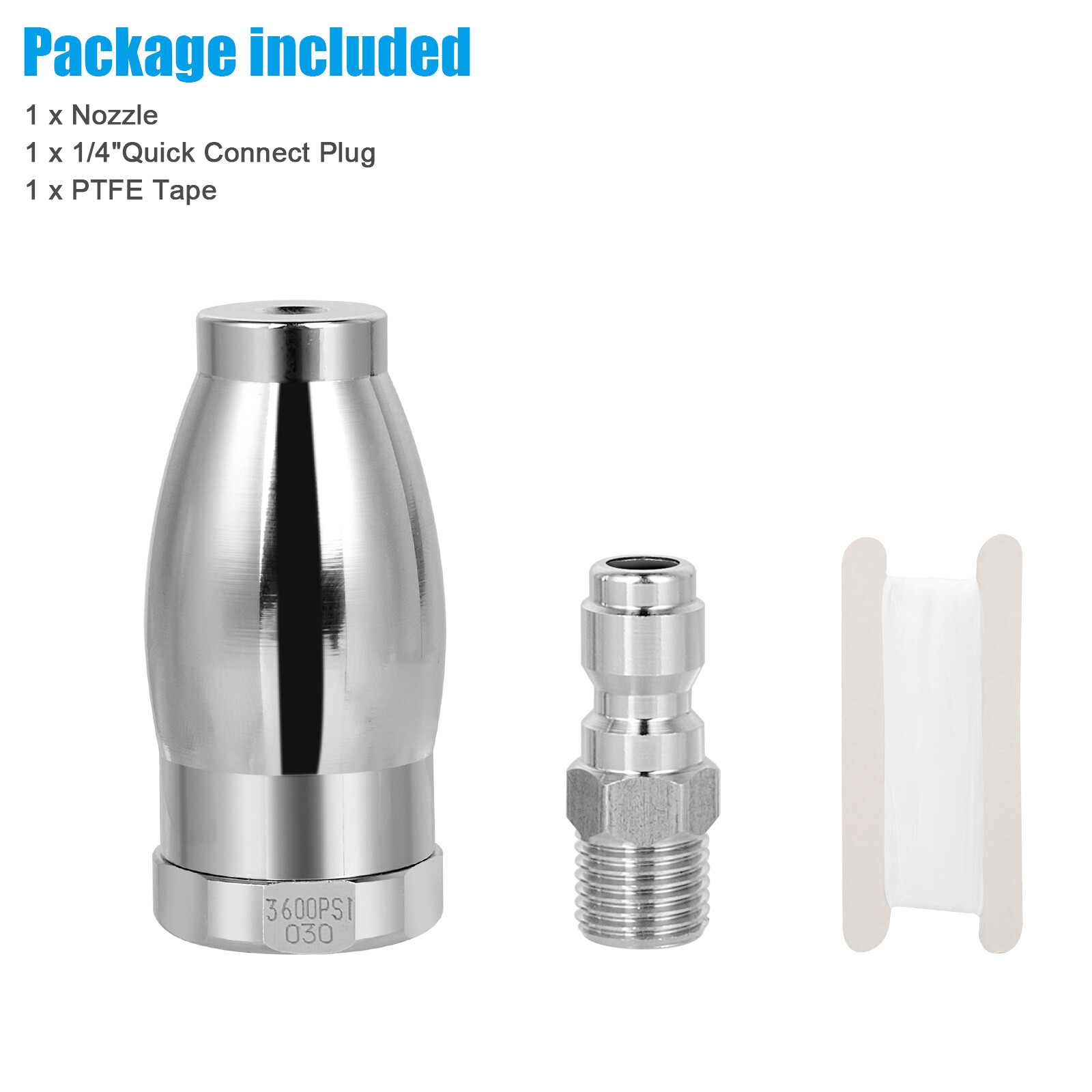 3600PSI Pressure Washer Turbo Rotating 3.0 GPM Nozzle w/1/4 Inch Quick Connect