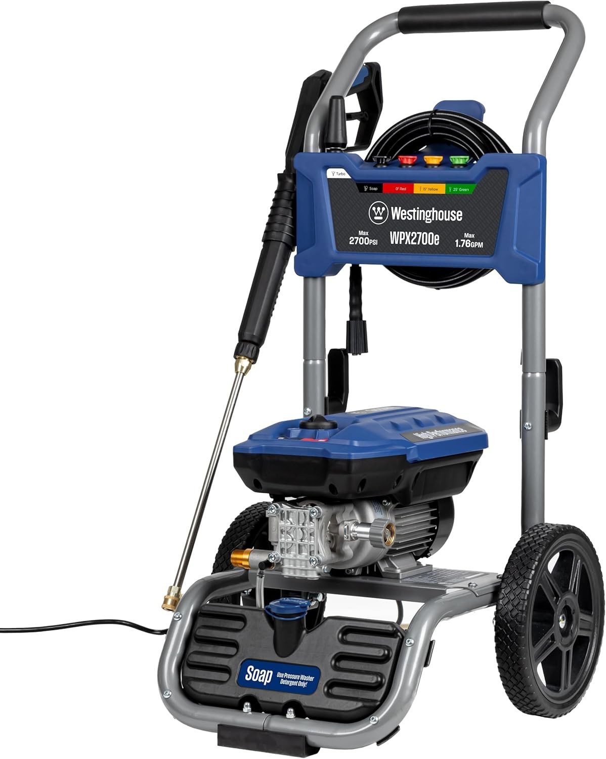 Westinghouse WPX2700e Electric Pressure Washer – 2700 PSI, 1.76 GPM, 5 Nozzles