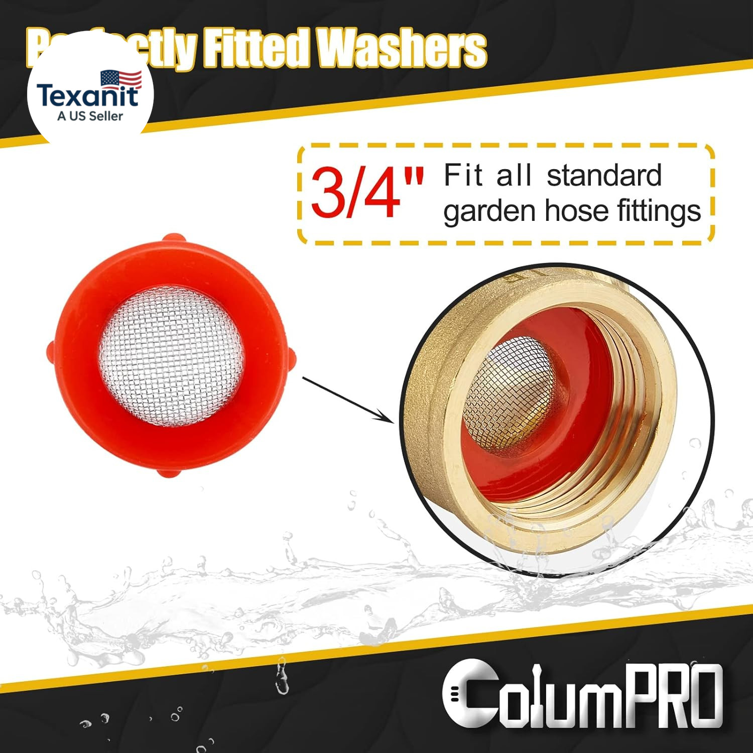 20 Pieces Stainless Steel Hose Coupling Filter Silicone Washers, Silicone Washer
