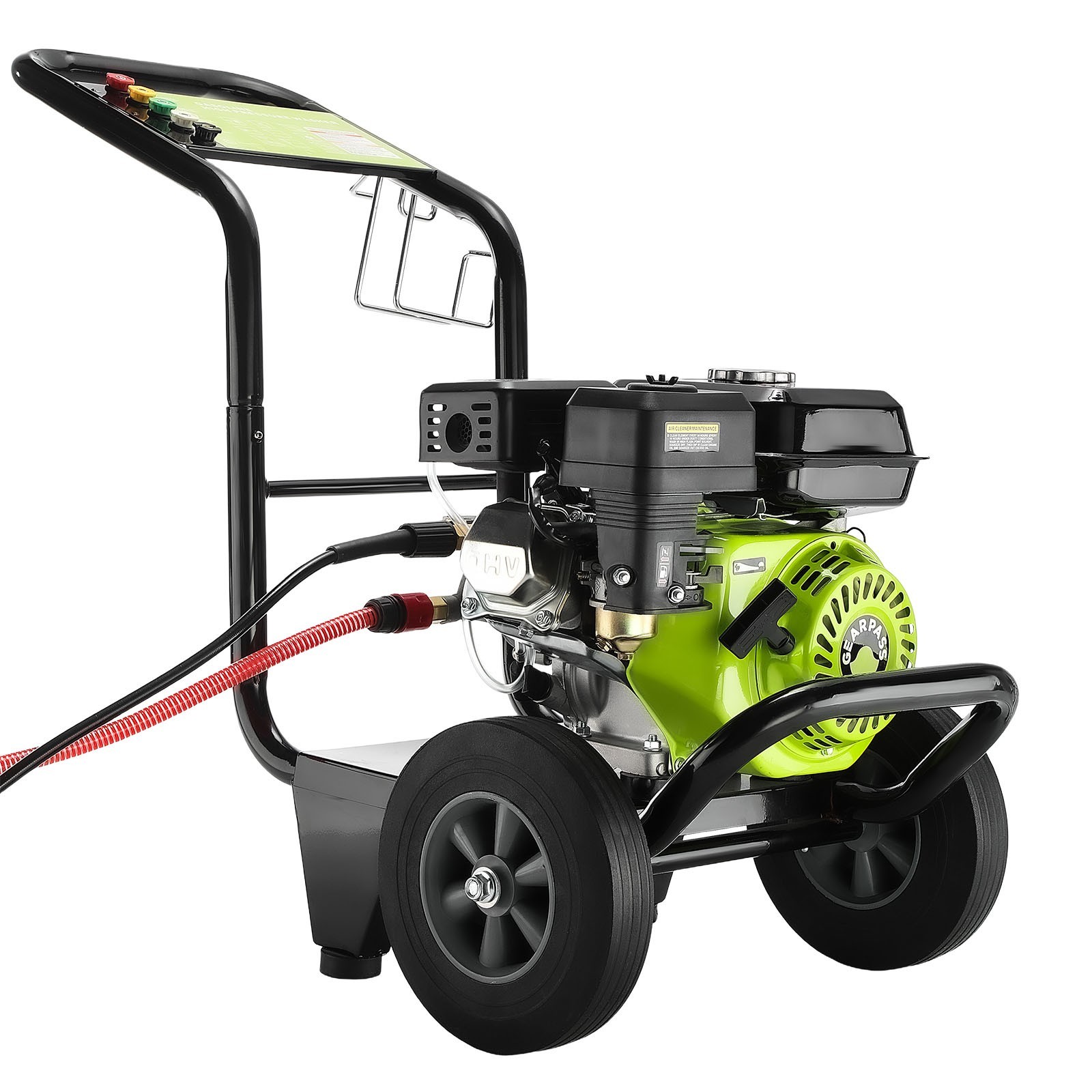 Power Petrol Pressure Washer Jet Wash 3500PSI 212cc 240Bar w/ 5 Nozzles 4-spoke