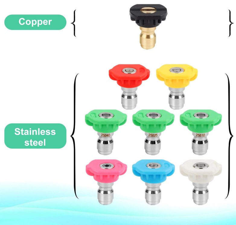 9-Pack Pressure Washer Tips, 4000 PSI-5000 PSI Multiple Degrees Pressure Washer