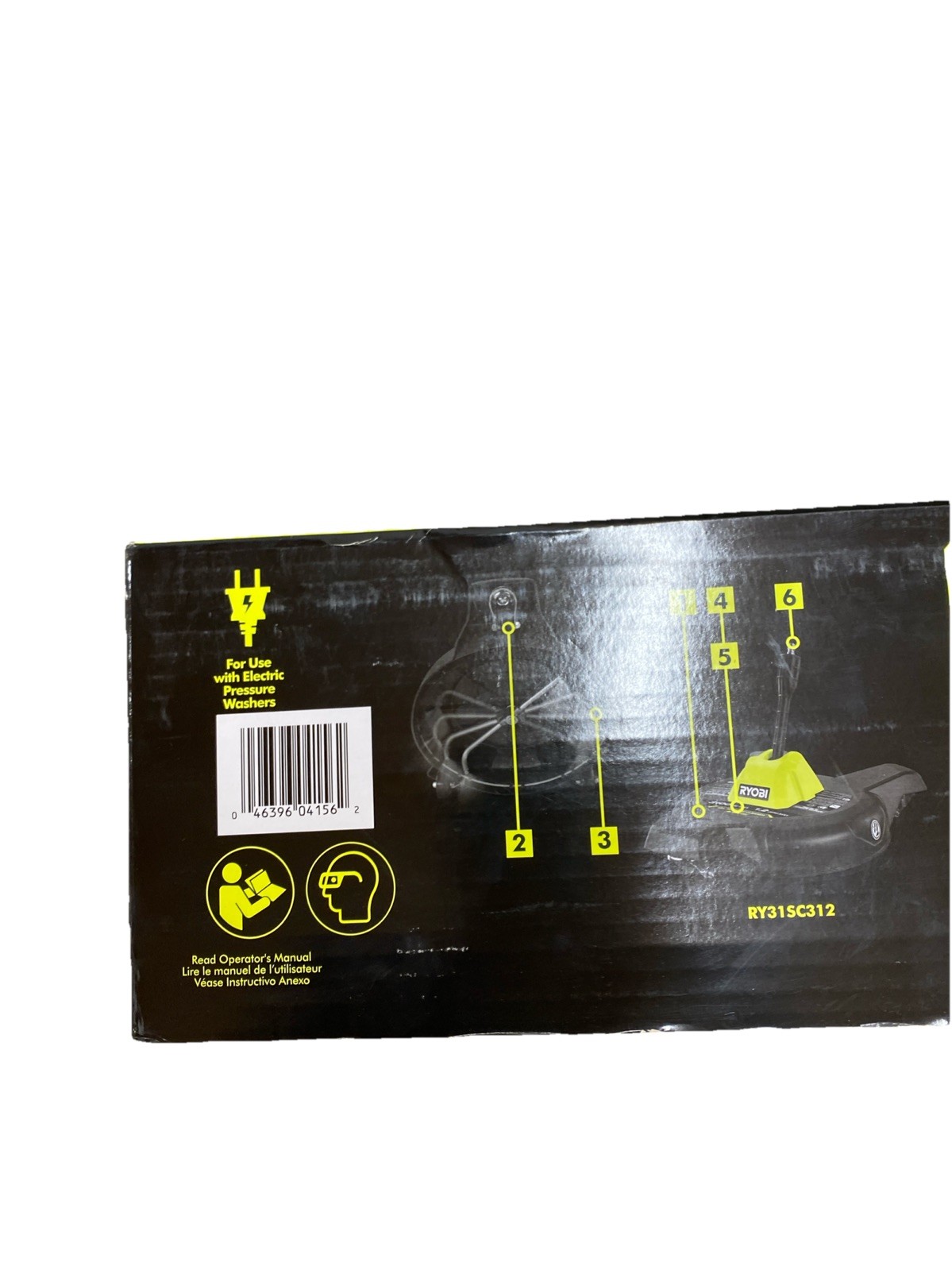 RYOBI 12 in. 3100 PSI Electric Pressure Washer Surface Cleaner w/Caster Wheels