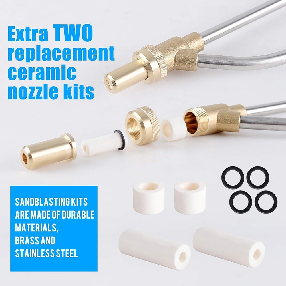 Pressure Washer Sandblasting Kit 5000 PSI Wet Abrasive Sandblaster Attachment…