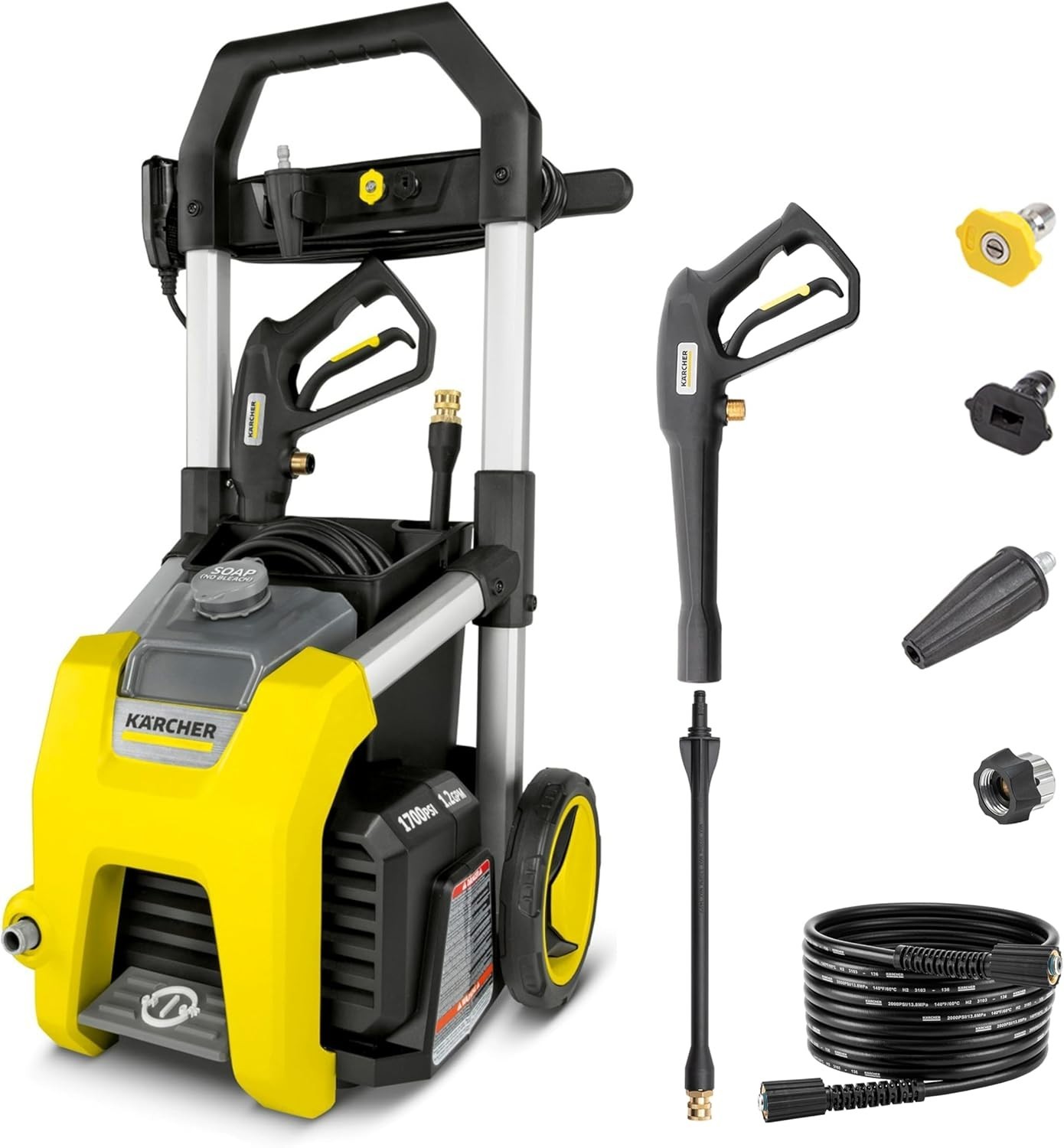 Pressure Washer K1700 Yellow 3 Spray Nozzles
