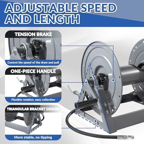 FIXFANS Pressure Washer Hose Reel 300FT 3/8 Inch Manual