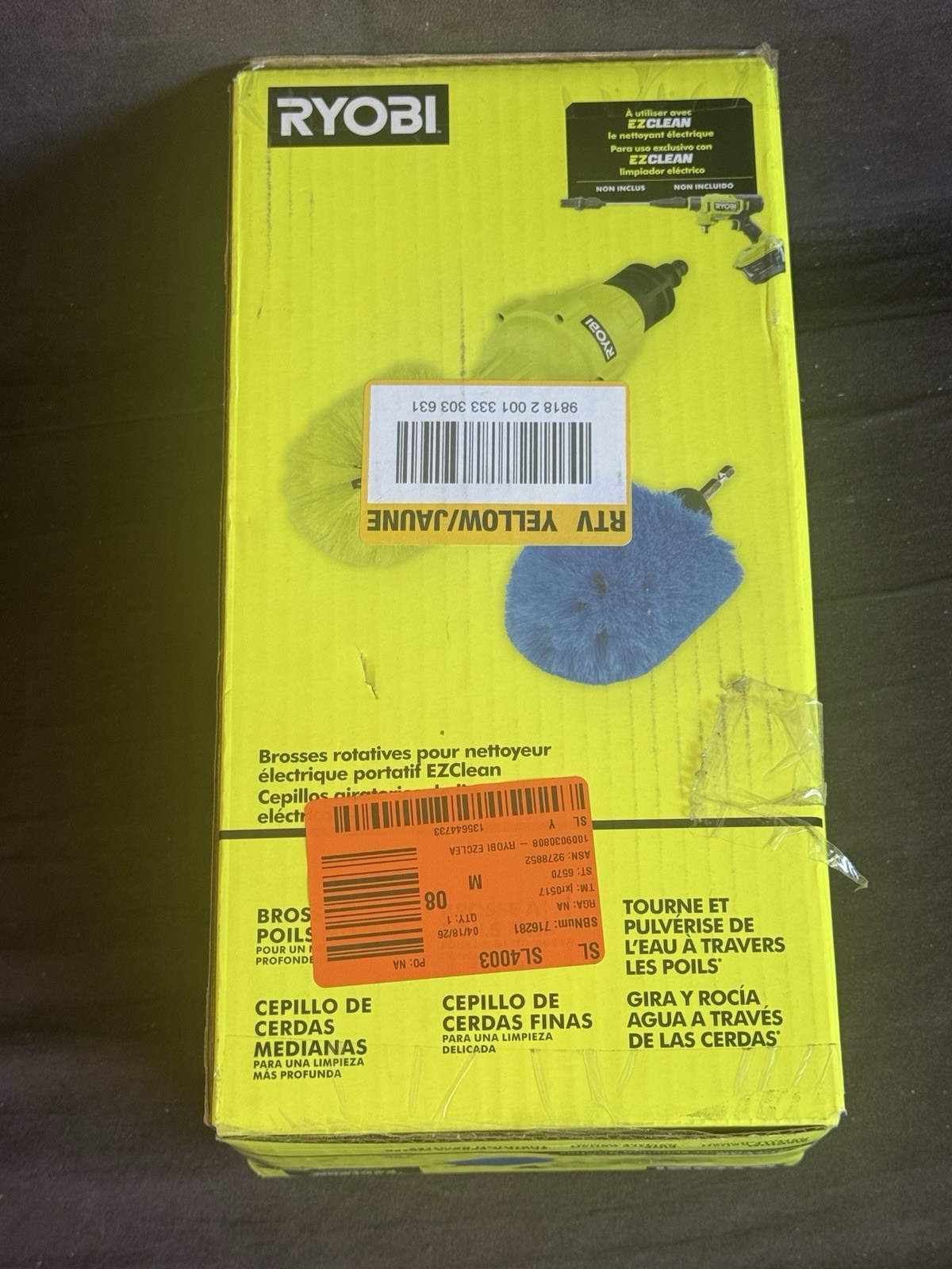 Ryobi EZClean Power Cleaner Spinning Brushes RY3112SB