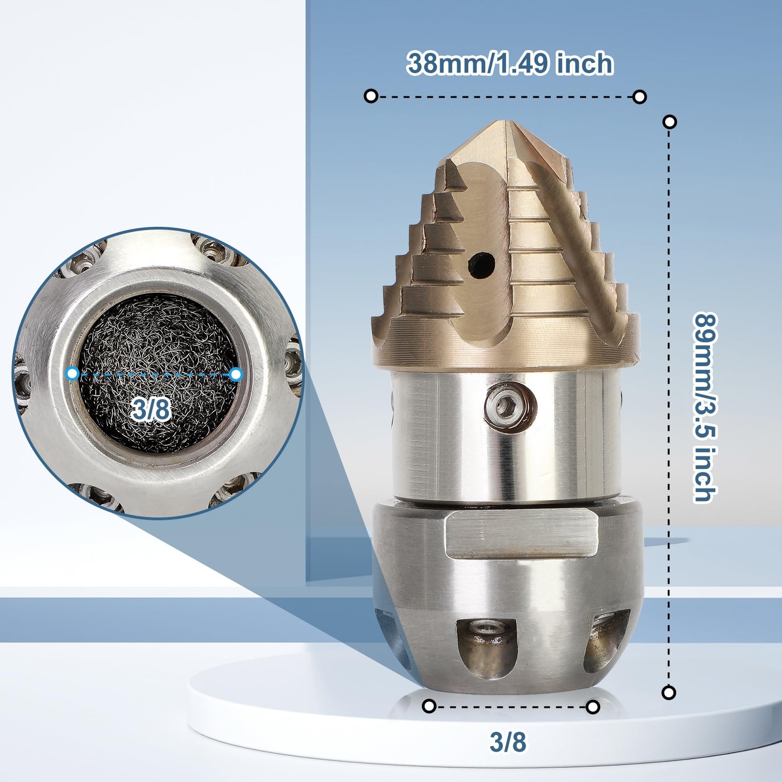 Anrain 3/8 Sewer Jetter Nozzle npt sewer jetter rotating nozzle 40L, Gray
