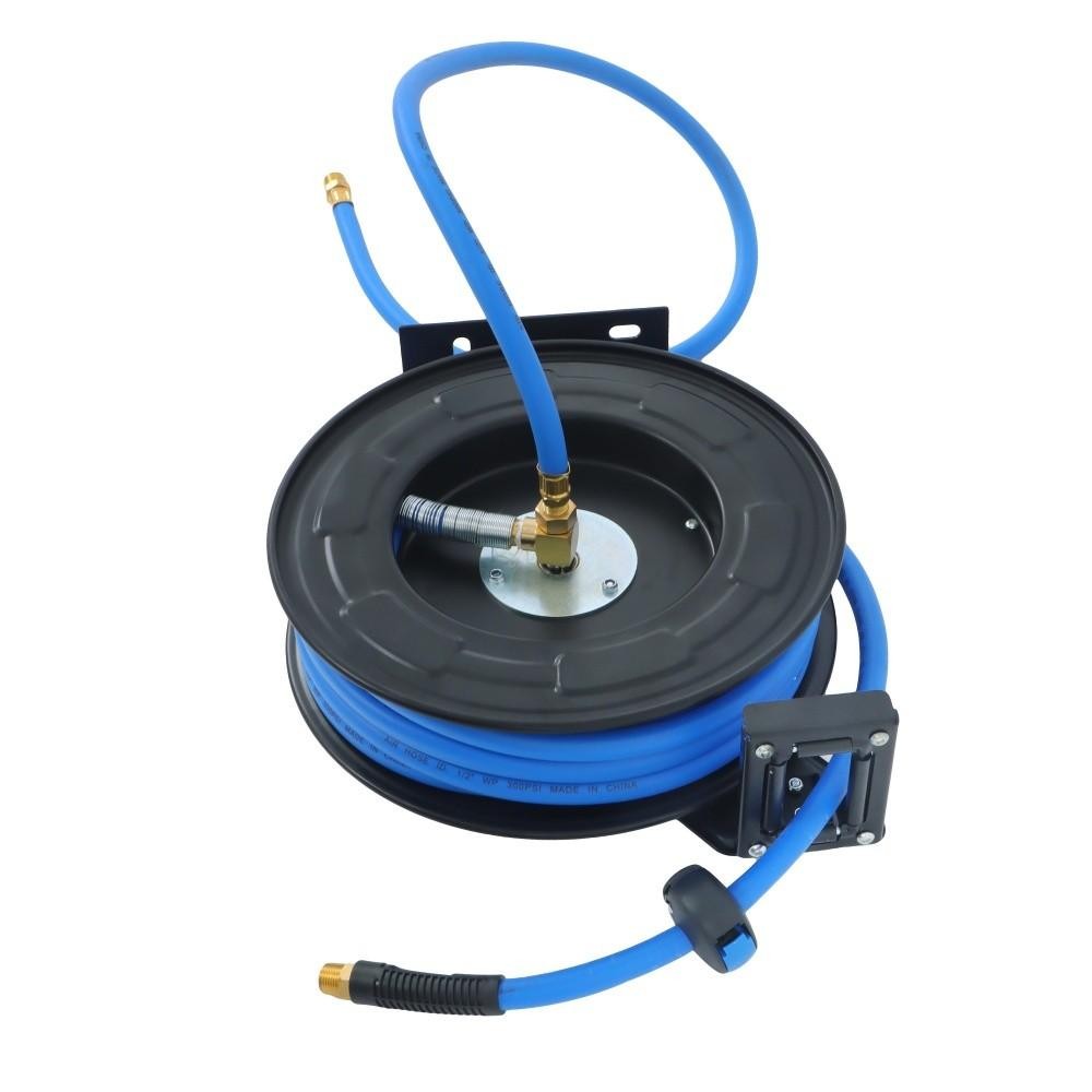 Retractable Hose Reel 1/2 Inch x 50Ft Auto Rewind Hose-Reel W/ Rubber Hose