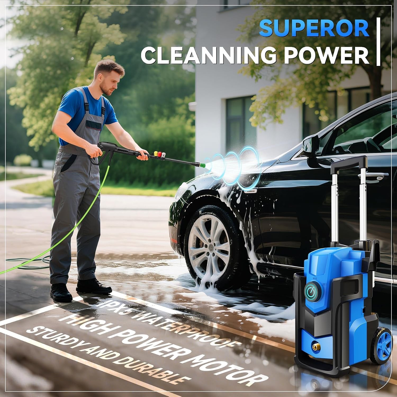 Electric Pressure Washer 5000 PSI 4.0 GPM Heavy Duty Power Washer W/ 4