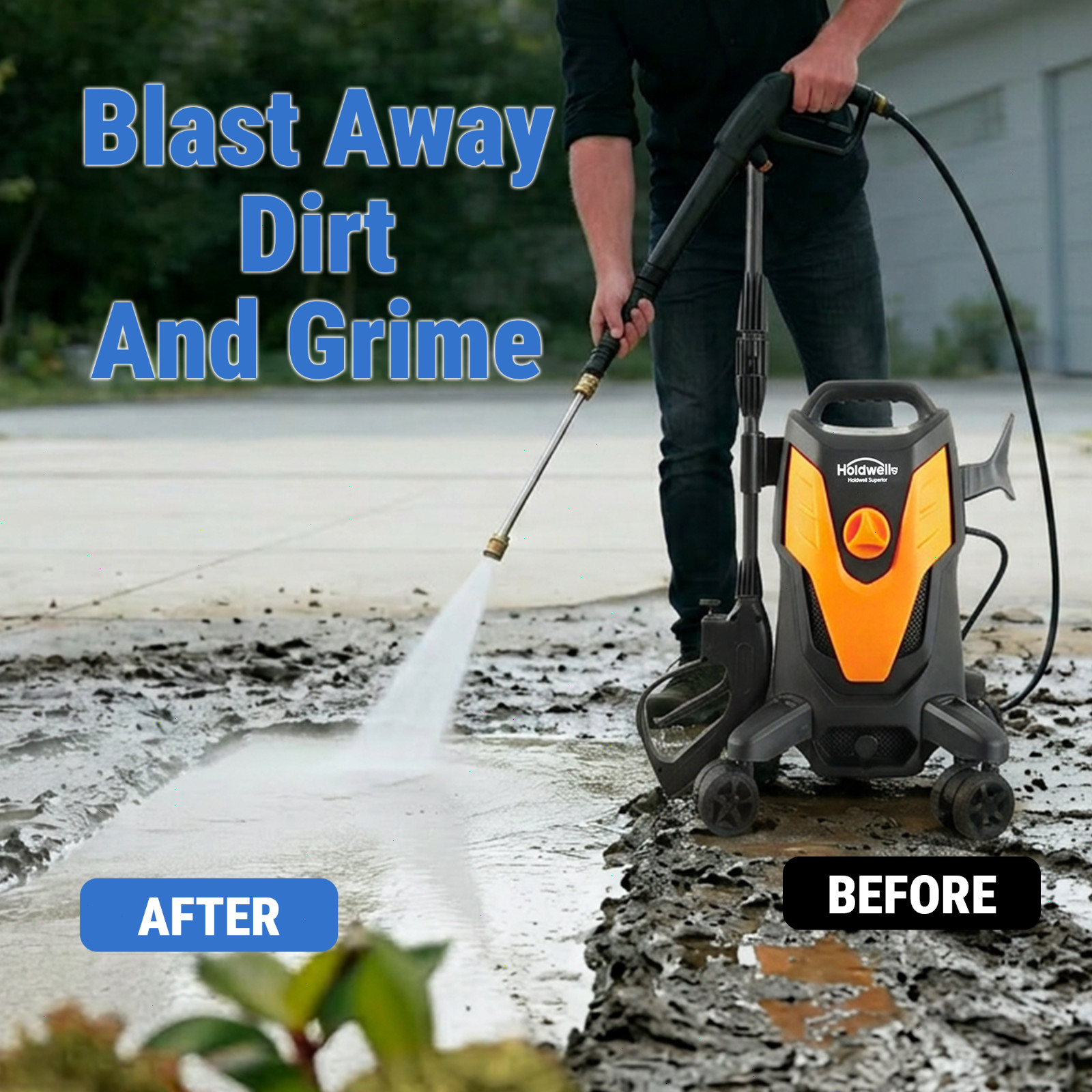 HoldwellS Electric Pressure Washer, 2500 Max PSI 1.76 Max GPM