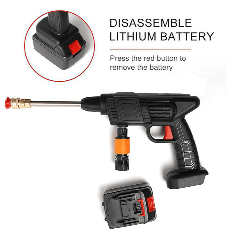 21V Single Battery Cordless Pressure Washer Portable Handheld Car Washer