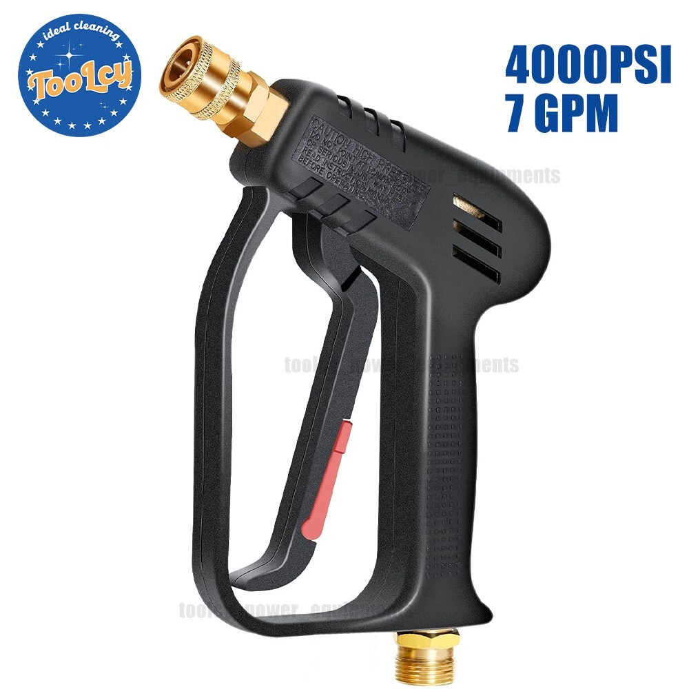 TOOLCY 4000 PSI Pressure Washer Gun M22-14mm 1/4″ Quick Connect for Hot Water