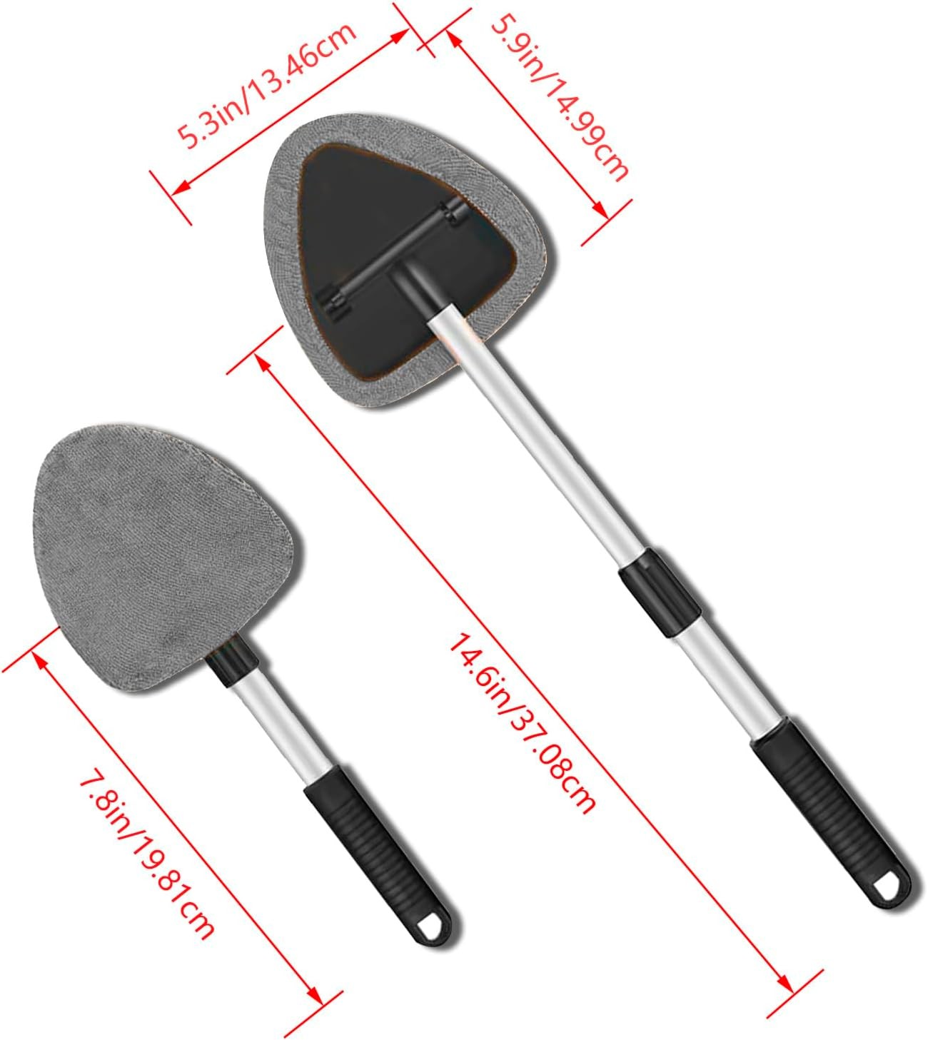 Windshield Cleaner Tool – Portable Car Interior Window Cleaning Kit with Gray