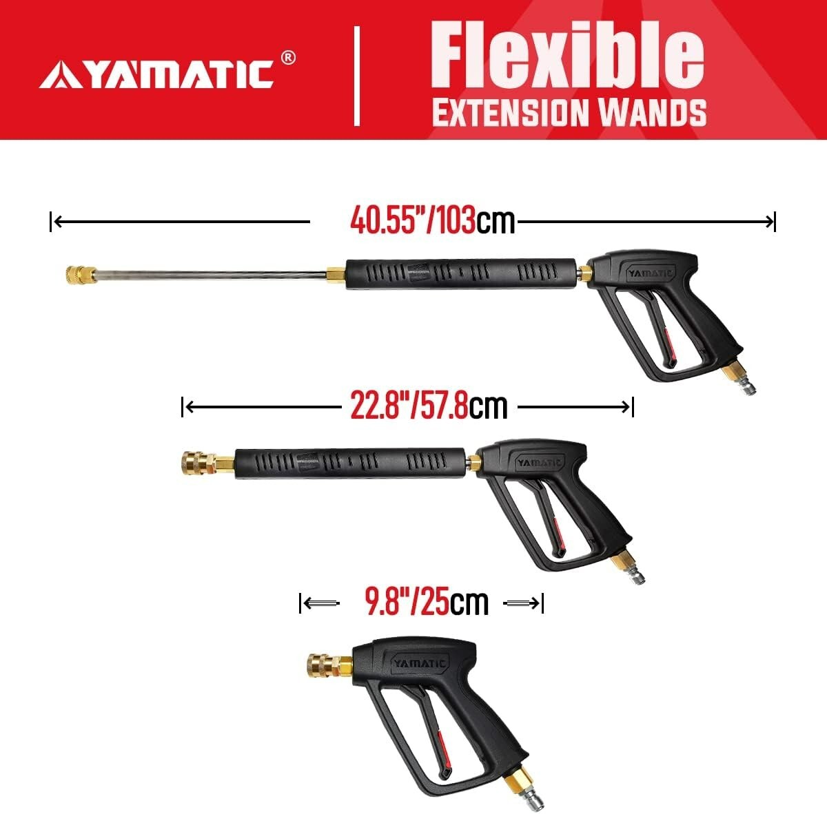 Heavy-Duty Ergonomic Pressure Washer Gun with Extension – MAX 4500 PSI