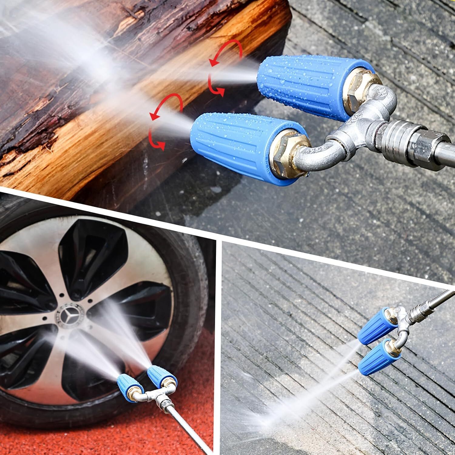 4000 PSI Dual Turbo Nozzle Pressure Washer 4-6 GPM 1/4″ Quick Connect Spray Tip