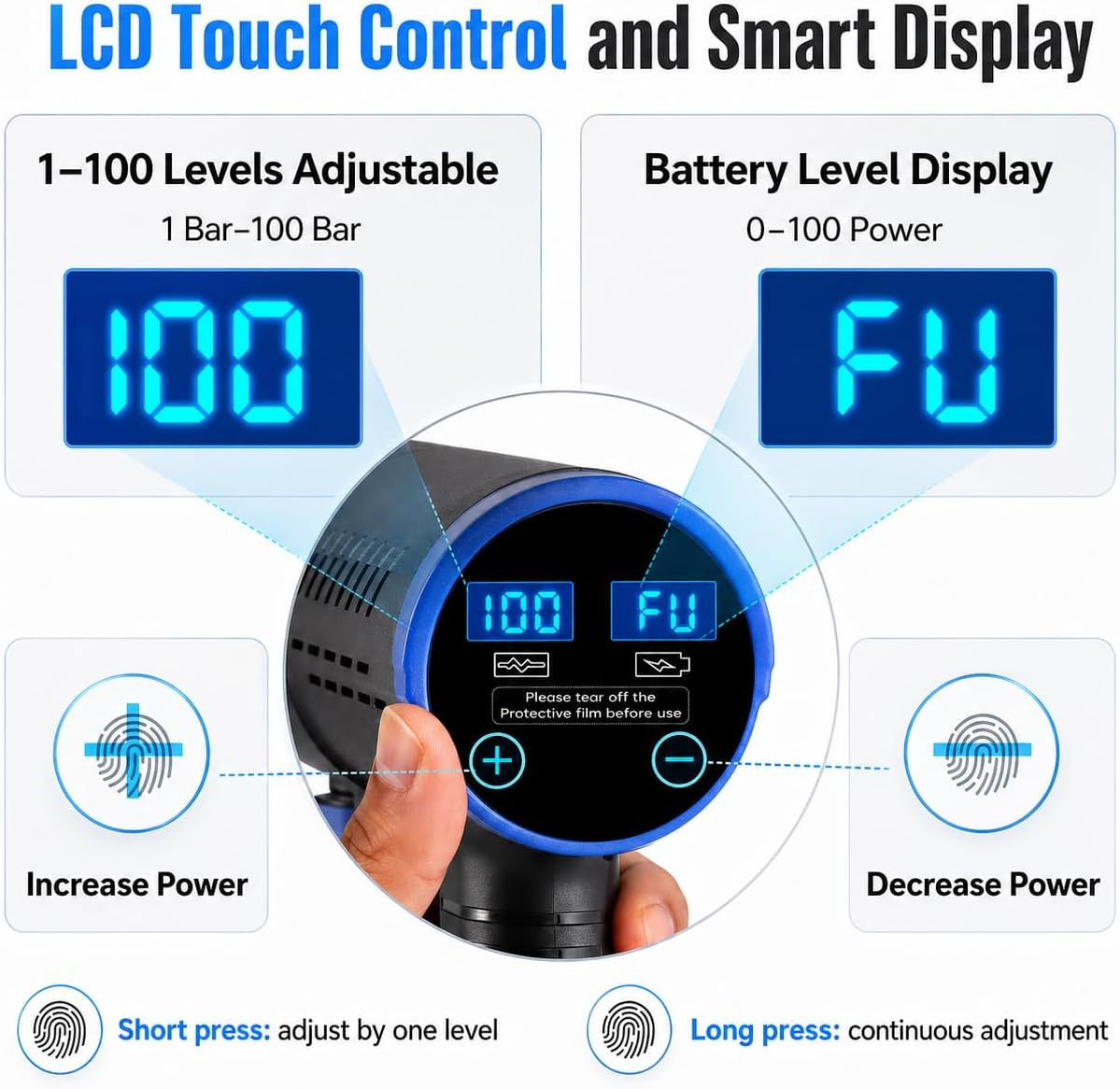Cordless Portable Cleaning Tools, Brushless Portable Power Machine with LCD Disp