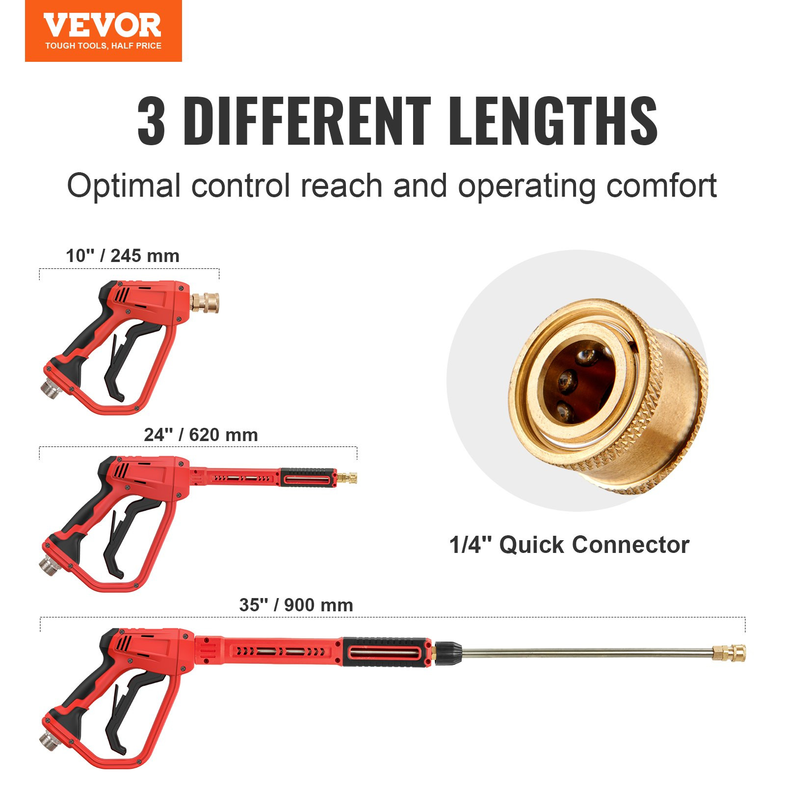 High Pressure Washer Gun, 4000 PSI, Pressure Washer Handle with 5 Nozzle Tips US