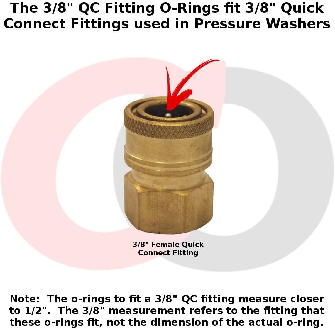 Power Pressure Washer O-Rings 3/8″ Quick Coupler 10 Pack