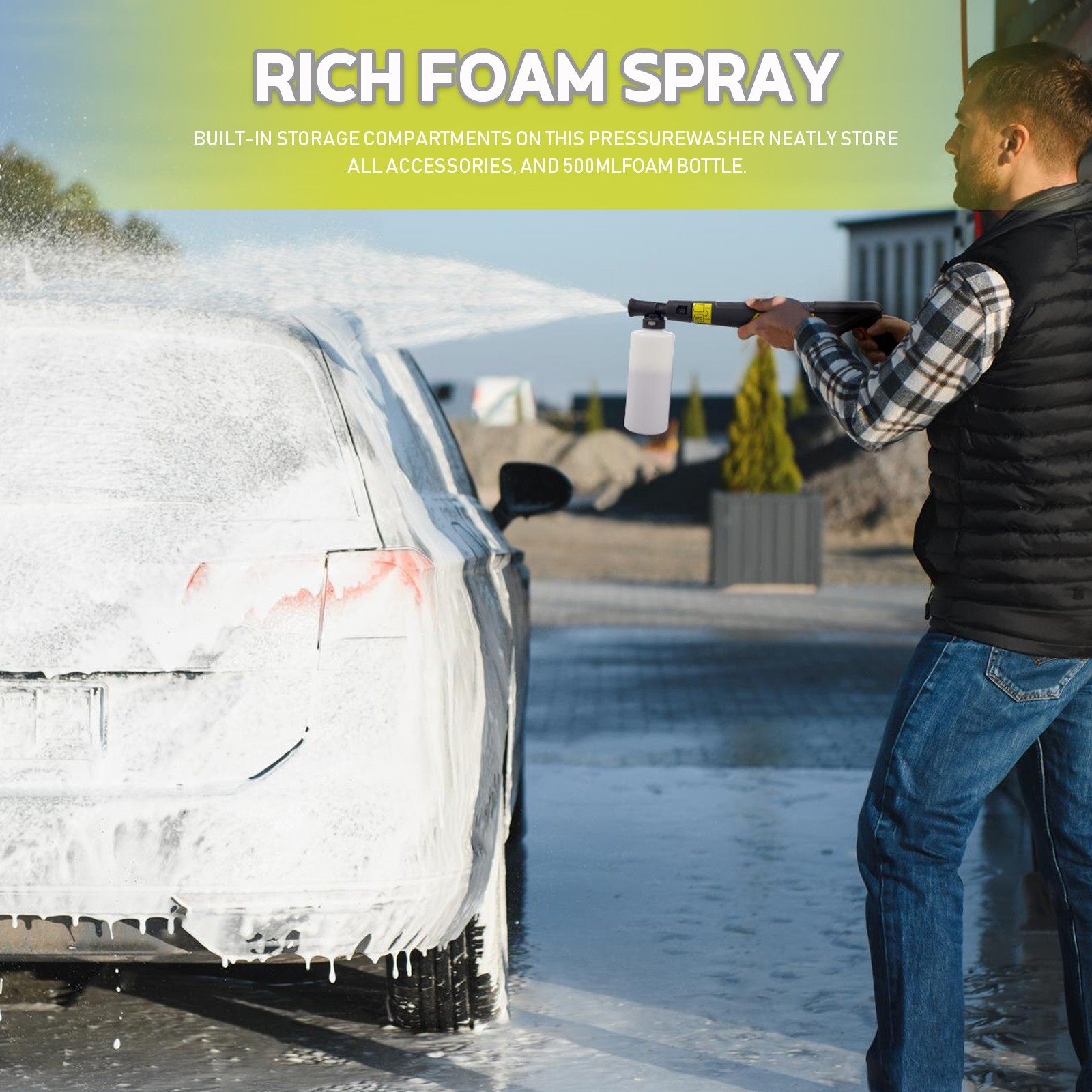 4800 PSI Electric Pressure Washer, 3.2 GPM High-Power Portable Pressure Washer