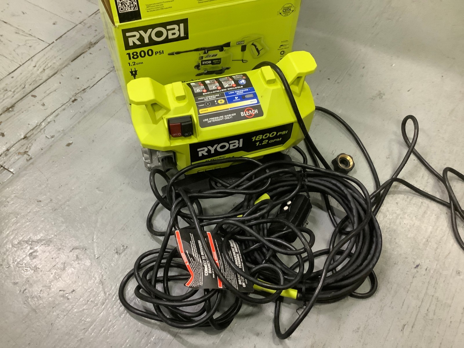RYOBI 1800 PSI 1.2 GPM Cold Water Corded Electric Pressure Washer RY141803 BROKE