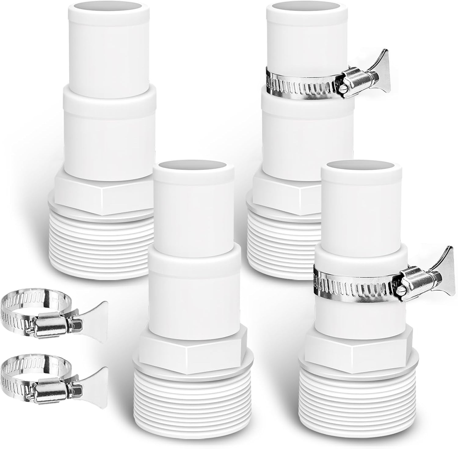 Universal 1.25″ / 1.5″ Combo Hose Adapter Pool Filter Pump Hose Adapter with Cla