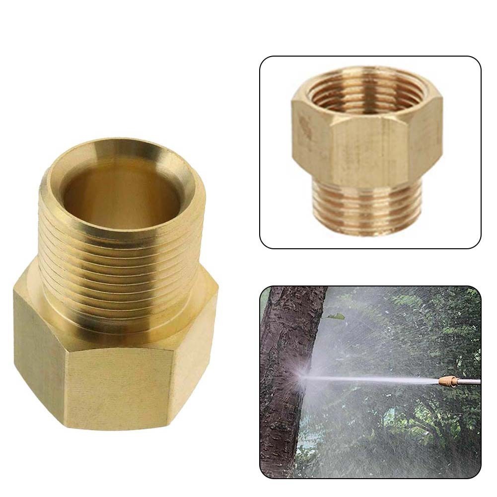 Brass M22 22mm Female Thread To 14mm Male Metric Adapter Pressure-Washer Adapter