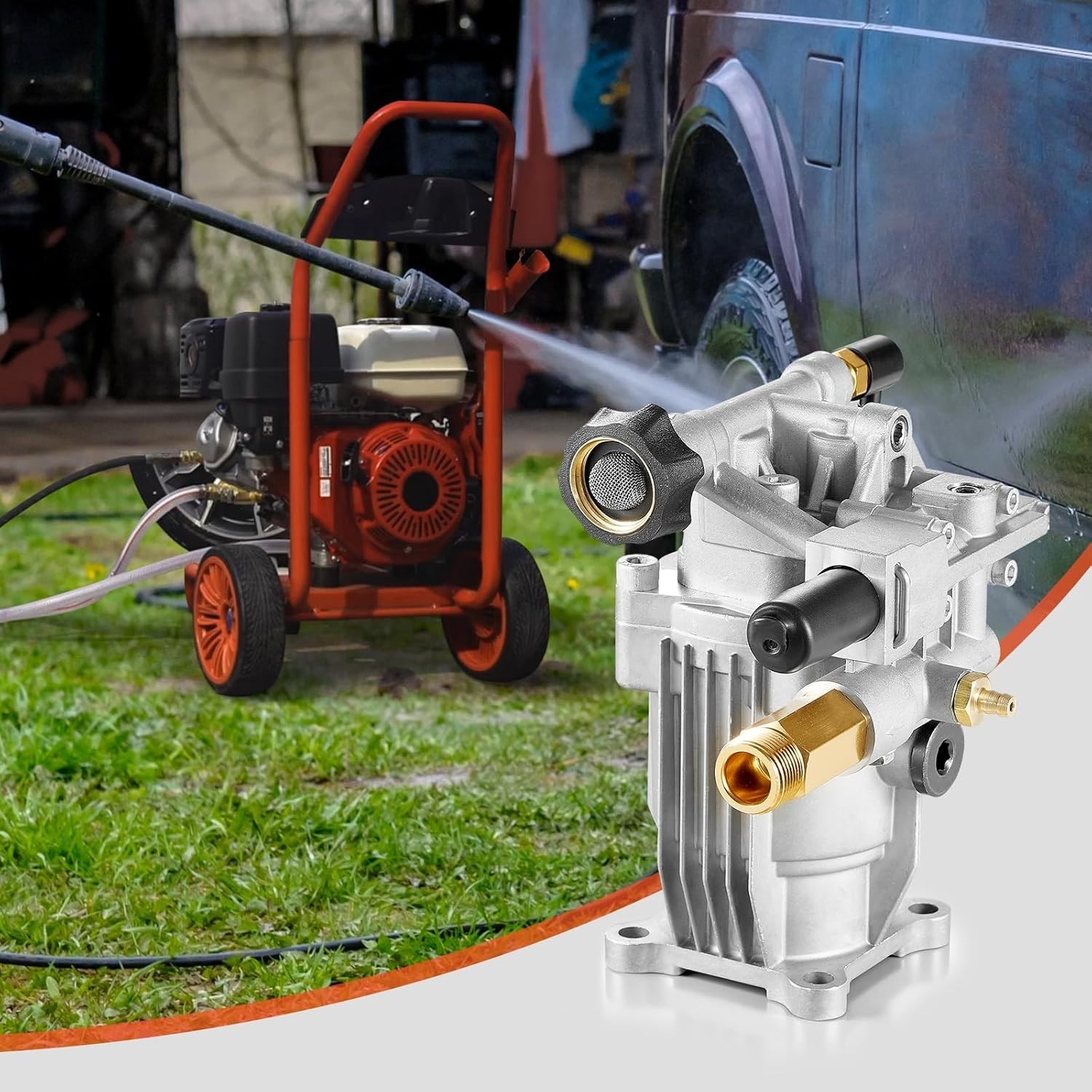 3100 PSI Pressure Washer Pump 3/4″ Shaft 2.35 GPM for Honda Simpson