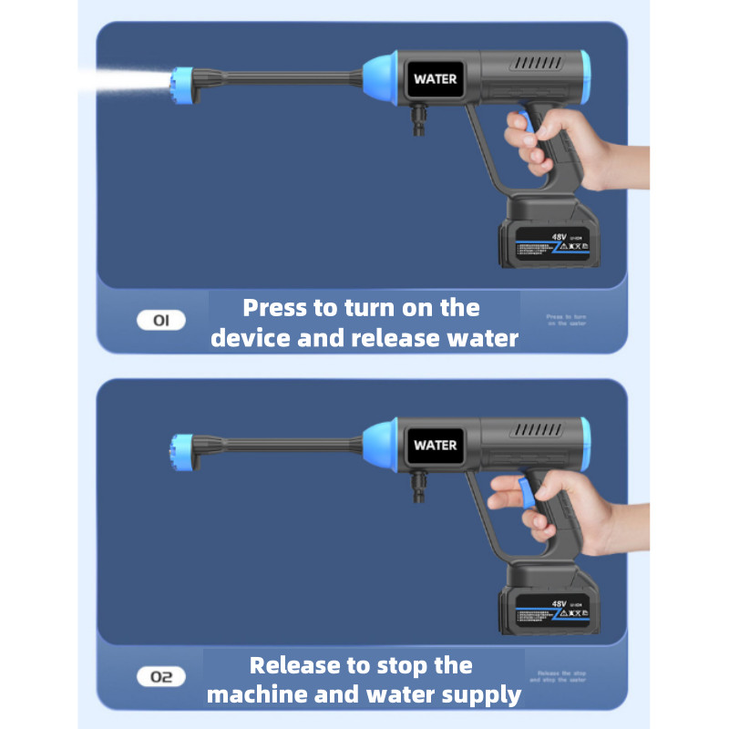 Portable High Pressure Car Washer Cordless Cleaner Wireless Water Spray Gun 300W