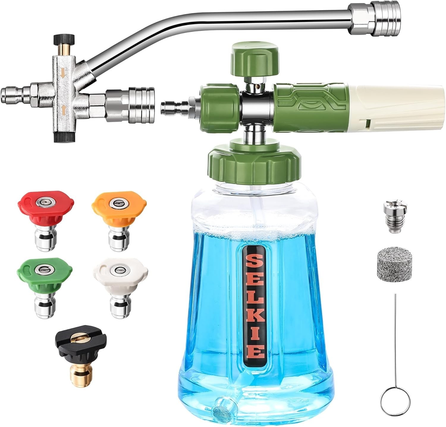 Foam Cannon with Dual Connector, Adjustable Pressure Washer Foam Blaster, 5