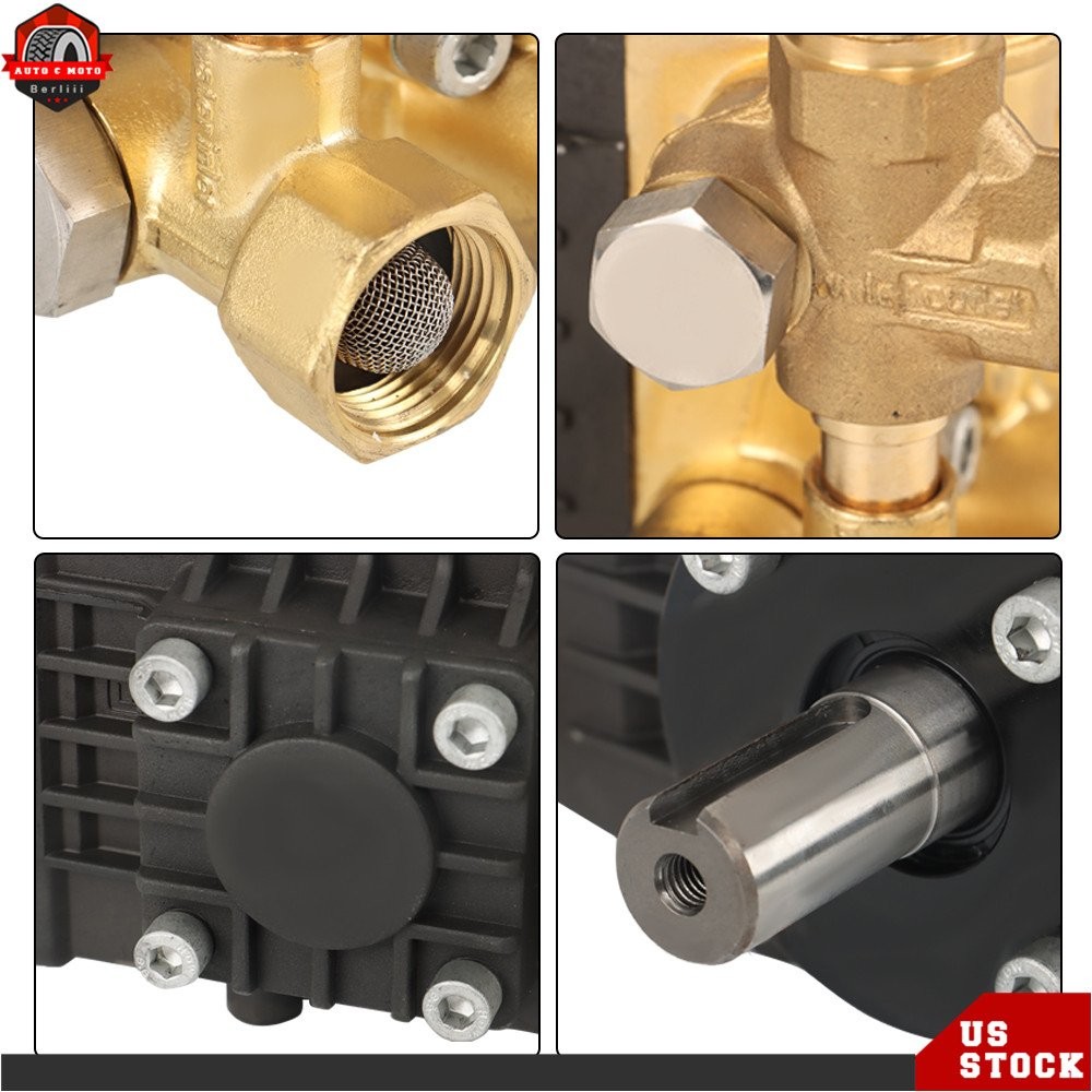3600 PSI 4.9GPM Pressure Power Washer Pump 24mm Solid Shaft Belt Drive New