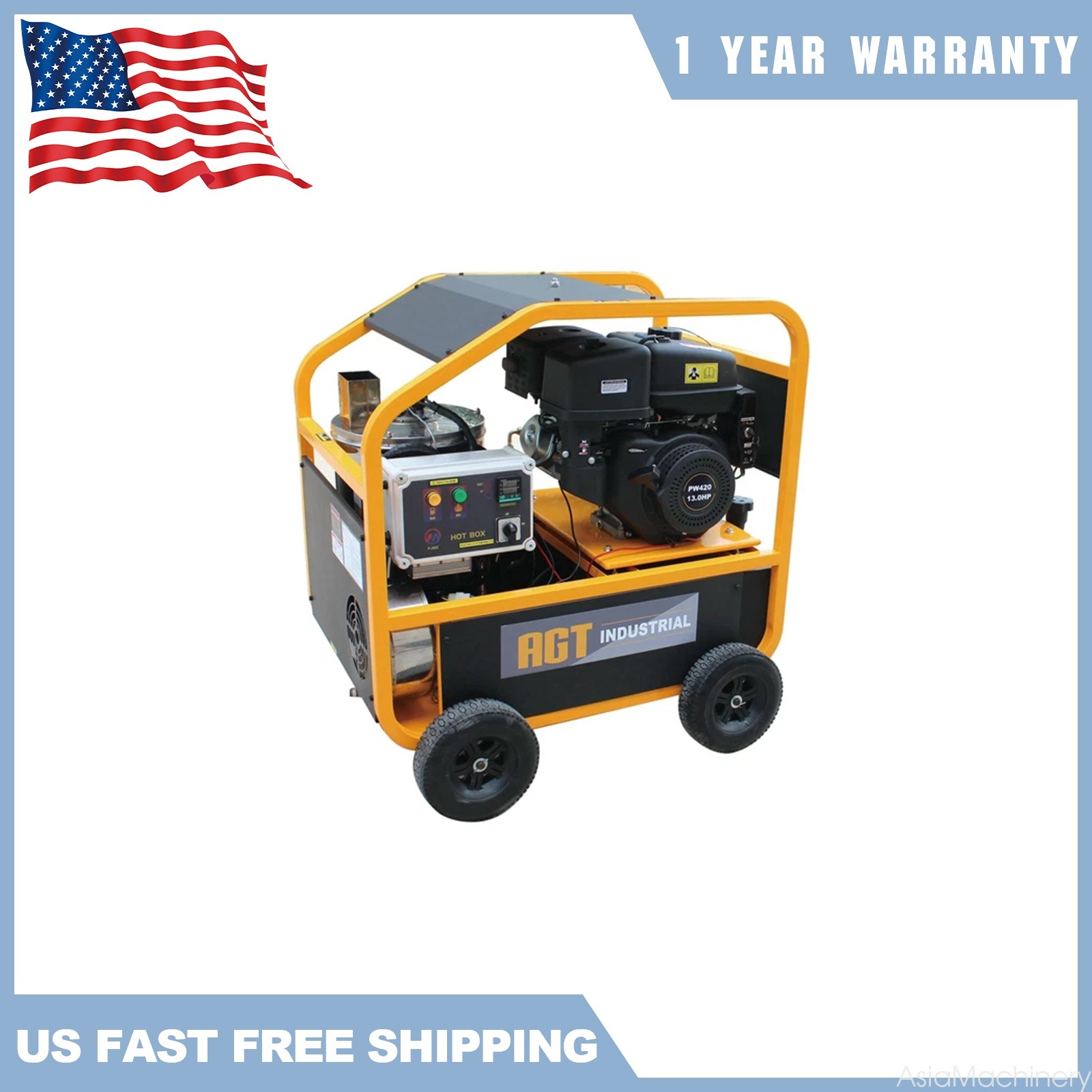 AGT Hot Water High Pressure Washer Machine 4000 PSI 13HP Washer Diesel Burner
