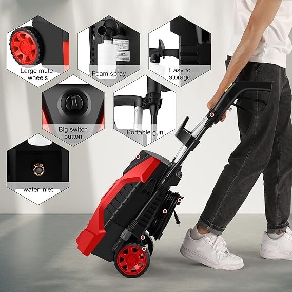 TEANDE Pressure Washer TE3500 1850PSI 1500W 1.59Max GPM Powerful Electric Power