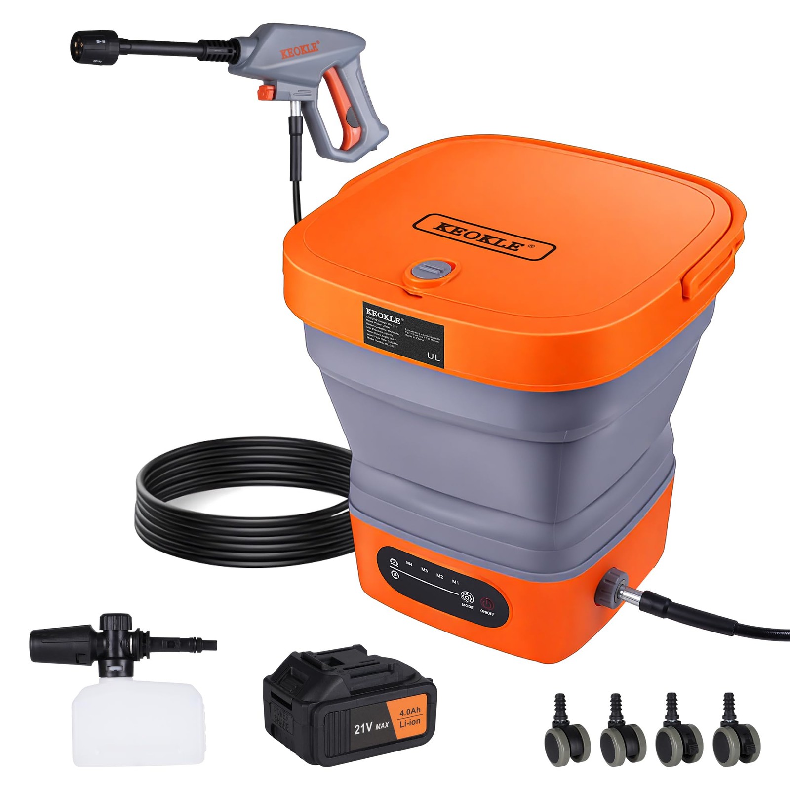 Cordless Washer with 16FT Hose