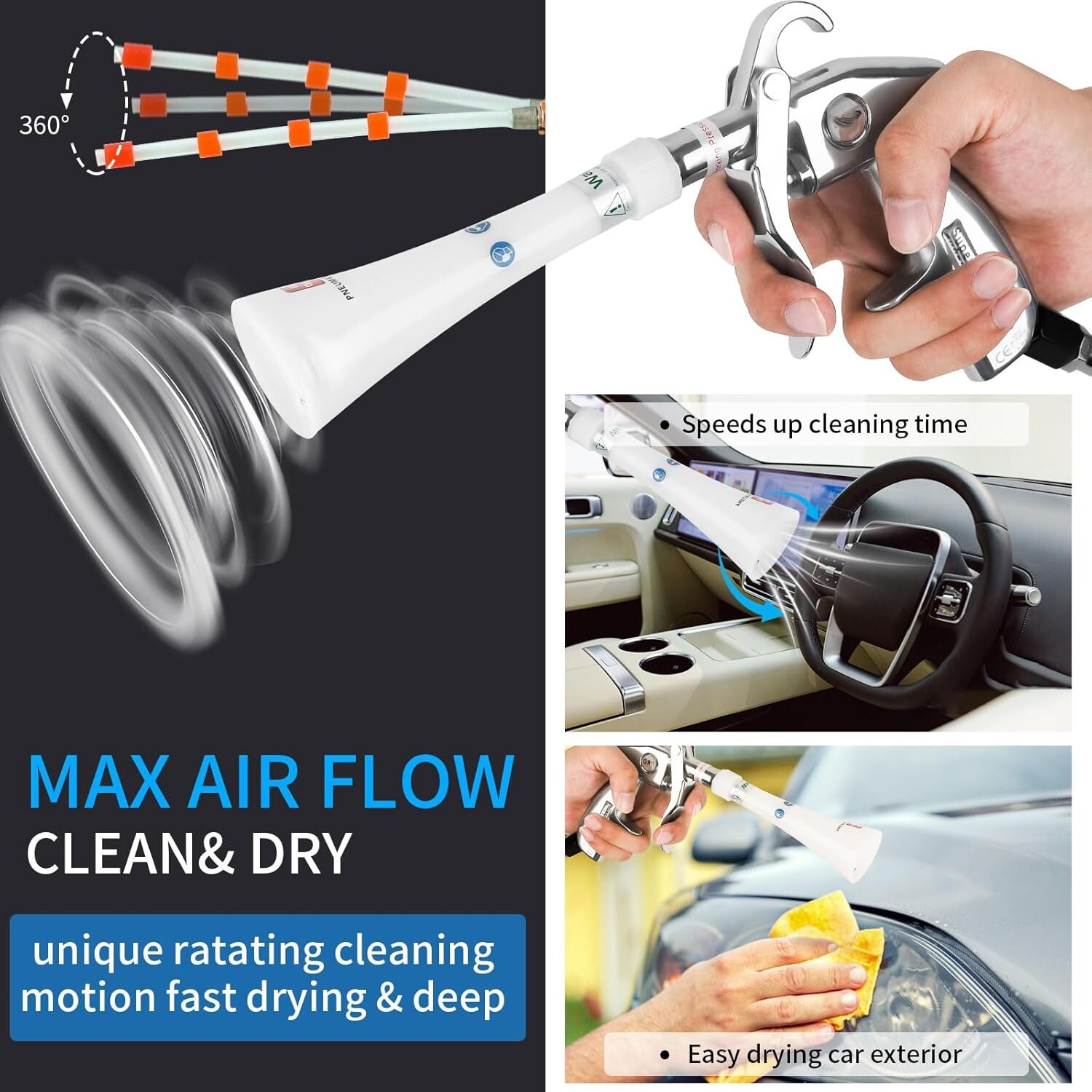 Tornador Z-014 Air Blow Out Gun for Cleaning and Air Drying Auto Surfaces