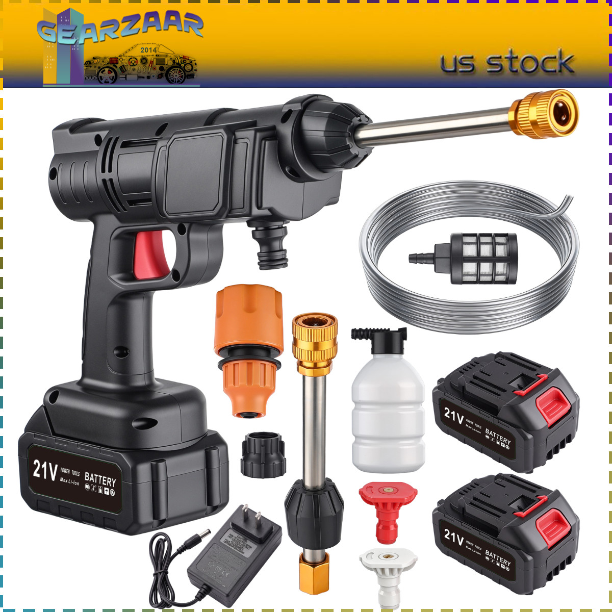Portable Cordless Electric High Pressure Water Spray Gun Car Washer Cleaner Tool