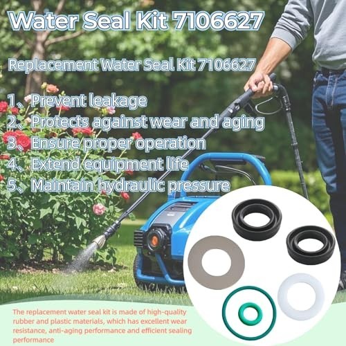 Pressure Washer Pump Seal Kit 7106627 – Rebuild Kit for Simpson Pumps, Power Was
