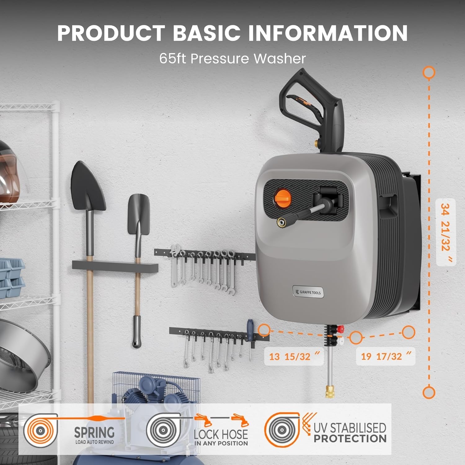Giraffe Tools Max 2500 PSI Electric Pressure Washer G20 Power Washer, 1800W