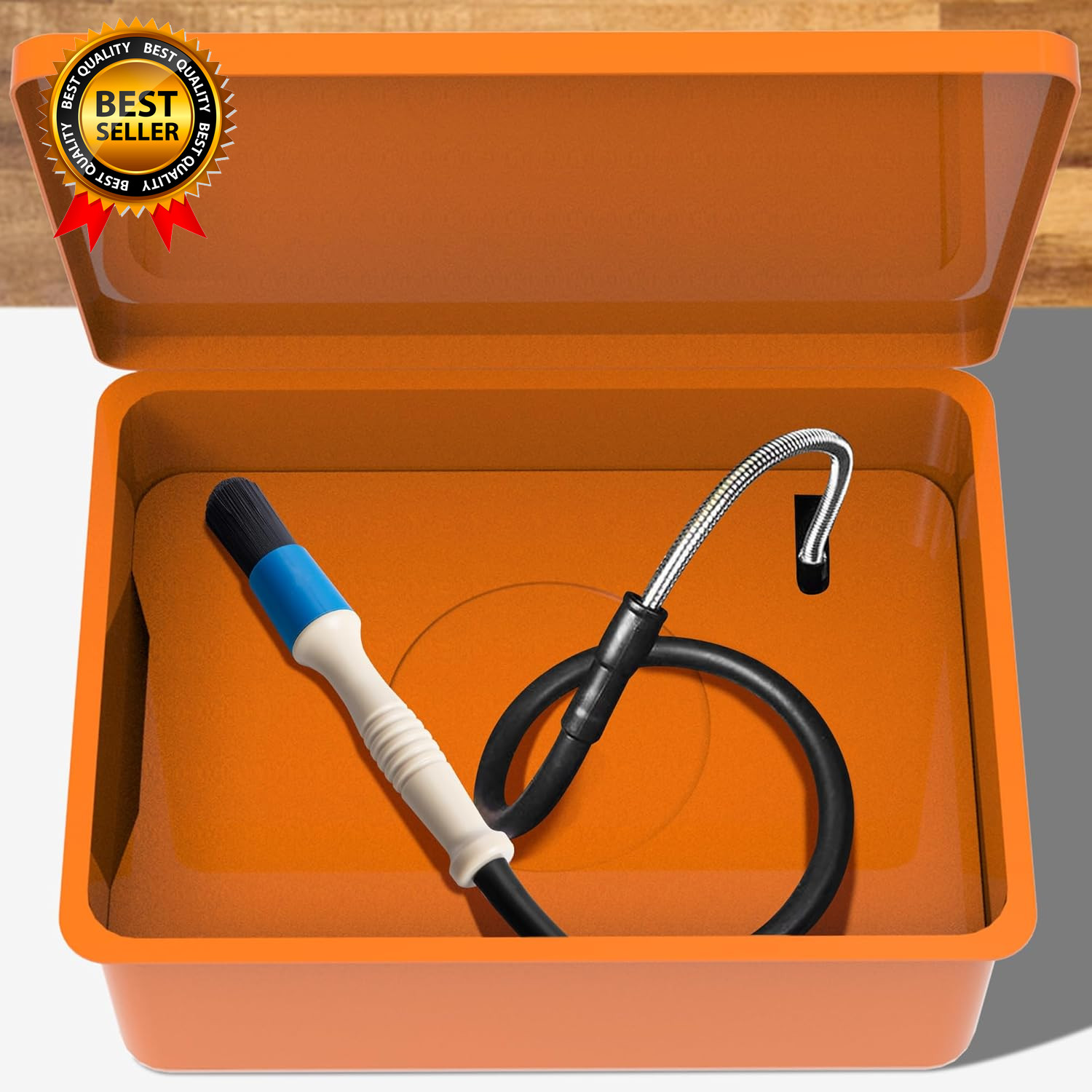 Parts Washer Brush with Hose- Wear Resistant Parts Cleaning Brush